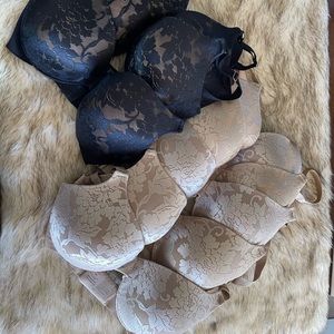 4 Soma 34D Vanishing Back Full Coverage Lace Bras